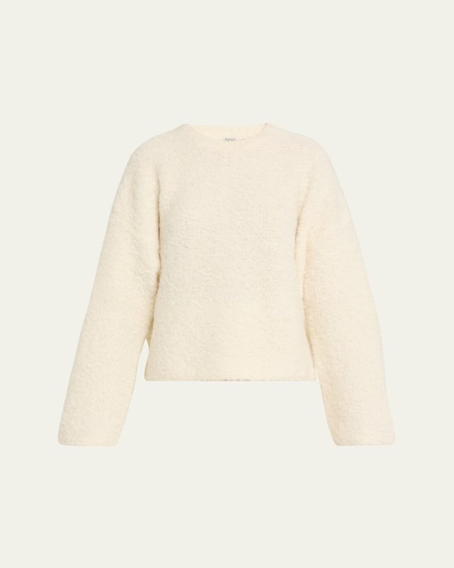 Boxy Boucle Knit Sweater